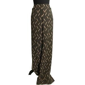 Elevated Miter-Print Wide Leg Pants